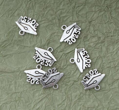 Ruwado 50 Pcs 2024 Graduation Cap Charms 1.8 x 1.4 cm Metal Cute Alloy Vintage Hanging Pendants for Jewelry Making Graduation Gifts DIY Necklace Bracelet Crafting Project in Kuwait