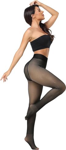 NORMOV Winter Warm Fleece Lined Leggings Women,Thick Thermal Velvet Tights in Kuwait