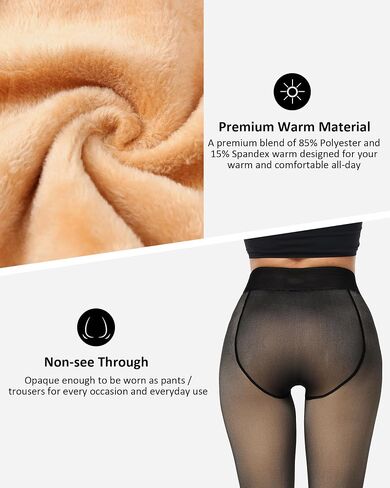 NORMOV Winter Warm Fleece Lined Leggings Women,Thick Thermal Velvet Tights in Kuwait