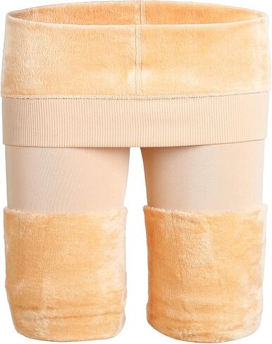 سروال ضيق نسائي من NORMOV مبطن بالصوف للشتاء، لباس ضيق مخملي حراري سميك in Kuwait