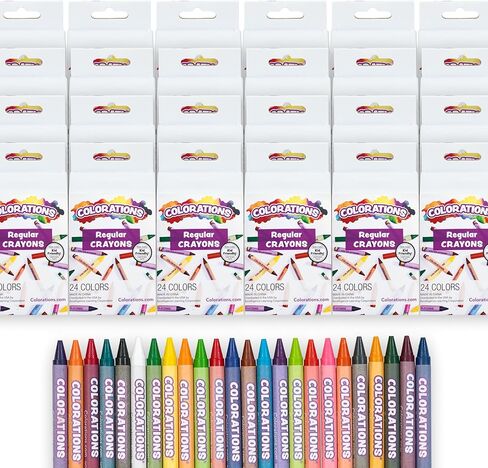 Colorations Crayons, 24 Colors, Non Toxic Crayons, Crayons for Kids, Crayons for Toddlers, Kids Crayons, Coloring, Drawing, Toddler Crayons, Toddler Art Supplies, Preschool Crayons in Saudi Arabia
