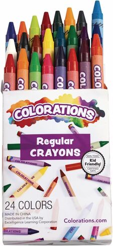 Colorations Crayons, 24 Colors, Non Toxic Crayons, Crayons for Kids, Crayons for Toddlers, Kids Crayons, Coloring, Drawing, Toddler Crayons, Toddler Art Supplies, Preschool Crayons in Saudi Arabia