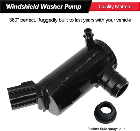 Windshield Washer Pump w/Grommet Replacement for 00-05 Ford Excursion, 98-17 Ford Expedition Limited, 98-10 Ford Explorer, 03-05 Lincoln Aviator Replaces OEM 6F9Z-17664-A, F75Z-17664-BA in Kuwait