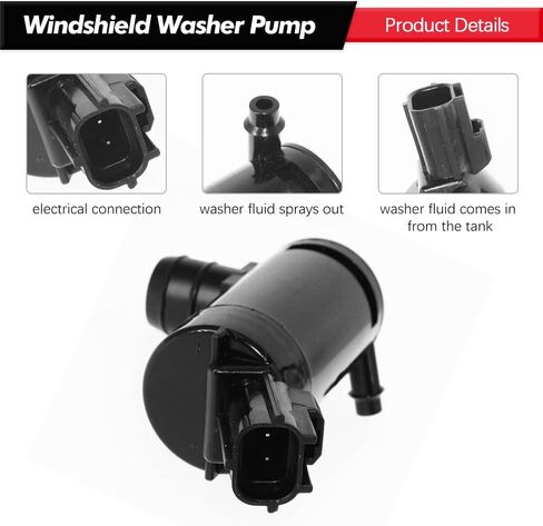 Windshield Washer Pump w/Grommet Replacement for 00-05 Ford Excursion, 98-17 Ford Expedition Limited, 98-10 Ford Explorer, 03-05 Lincoln Aviator Replaces OEM 6F9Z-17664-A, F75Z-17664-BA in Kuwait