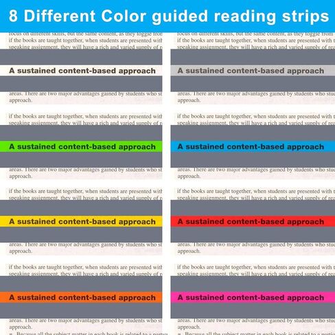 Guided Reading Strips/Colored Overlay/ Highlight Strips/Highlighter/Bookmark/ Assorted Colors Help with Dyslexia for Children and Teacher Supply Assistant (8 Pack) in Kuwait