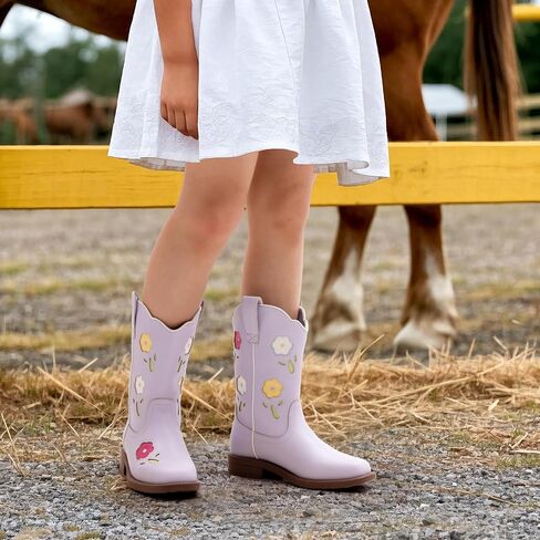 DREAM PAIRS Girls Cowgirl Boots Kids Mid Calf Western Boots Riding Shoes for Toddler/Little Kid/Big Kid in Saudi Arabia