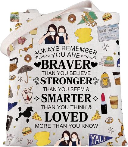 WSNANG G Girls TV Show Gift Luke's Diner Tote Bag Gilmore TV Show قابلة لإعادة الاستخدام حمل حقيبة كتف Lorelai Rory Gilmore Fan Gift in Kuwait
