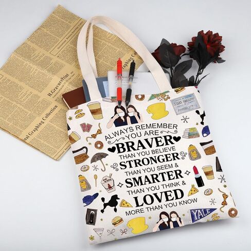 WSNANG G Girls TV Show Gift Luke's Diner Tote Bag Gilmore TV Show قابلة لإعادة الاستخدام حمل حقيبة كتف Lorelai Rory Gilmore Fan Gift in Kuwait