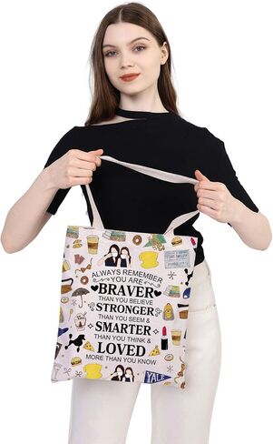 WSNANG G Girls TV Show Gift Luke's Diner Tote Bag Gilmore TV Show قابلة لإعادة الاستخدام حمل حقيبة كتف Lorelai Rory Gilmore Fan Gift in Kuwait