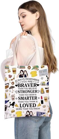 WSNANG G Girls TV Show Gift Luke's Diner Tote Bag Gilmore TV Show قابلة لإعادة الاستخدام حمل حقيبة كتف Lorelai Rory Gilmore Fan Gift in Kuwait