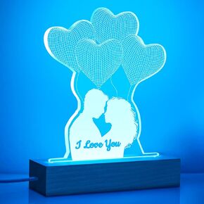 ZEEYUAN Mom's Present Mother's Day Gift for Mom from Daughter Son, Unique Present Birthday Gift for Mom, 7 Colors Engraved Acrylic 3D Night Light Gift for Mom Mother in Kuwait