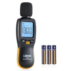 مقياس ديسيبل، مقياس مستوى الصوت LONVOX مع نطاق قياس 30 - 130 ديسيبل، مقياس SPL مع شاشة LCD بإضاءة خلفية 2.45 بوصة، مقياس ديسيبل مع قياس الضوضاء الأقصى/الدقيقة، مقياس الضوضاء للفصل الدراسي، الجار الصاخب، المصنع