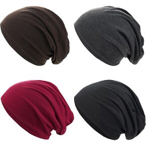 Qearl 9 Packs Slouchy Beanie Hat for Men Winter Warm Hats for Women Running Beanies Sleep Hats Skull Cap Multi in Kuwait