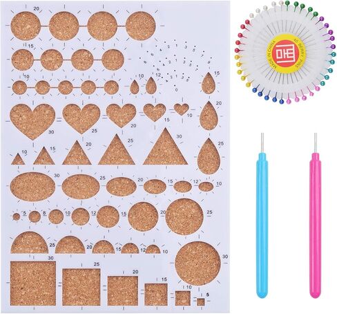 1 Set of Paper Quilling Template Board Quilling Mould with 2pcs Quilling Slotted Tools and 40pcs Pearl Head Pins for DIY Paper Craft in Saudi Arabia