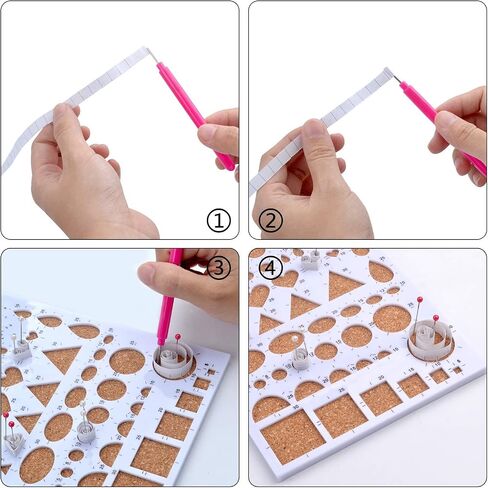 1 Set of Paper Quilling Template Board Quilling Mould with 2pcs Quilling Slotted Tools and 40pcs Pearl Head Pins for DIY Paper Craft in Saudi Arabia