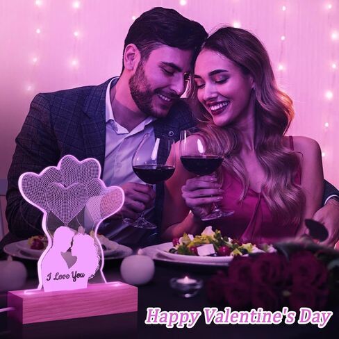 ZEEYUAN Mom's Present Mother's Day Gift for Mom from Daughter Son, Unique Present Birthday Gift for Mom, 7 Colors Engraved Acrylic 3D Night Light Gift for Mom Mother in Kuwait