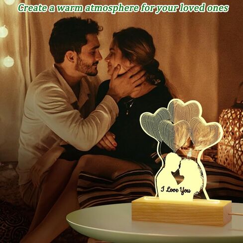 ZEEYUAN Mom's Present Mother's Day Gift for Mom from Daughter Son, Unique Present Birthday Gift for Mom, 7 Colors Engraved Acrylic 3D Night Light Gift for Mom Mother in Kuwait