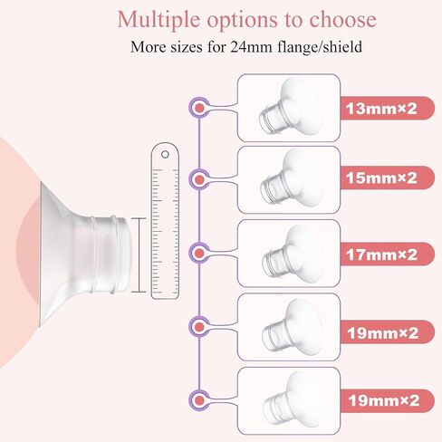 8 قطع حشوات شفة 19 مم/21 مم، متوافقة مع مضخة الثدي بدون استخدام اليدين Momcozy S12 Pro/M5/S9 Pro، تستخدم لـ Medela/Spectra/Elvie/Willow/TSRETE/kmaier 24 مم دروع/فلنجات، تقلل 24 مم إلى مقاس آخر، 4 قطع/حجم in Kuwait