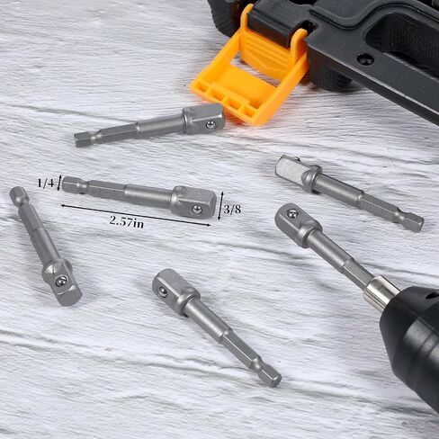 6 Pack 1/4 inch Square Socket Adapter Bits Drill Socket Adapter Square Socket Bit Adapter 1/4 to 1/4 Impact Driver Power Bit Set for Automotive DIY, 1/4" Hex Shank Square Socket Bit Adapter, Silver in Kuwait