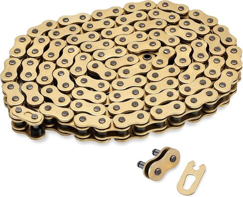 Gold 520 X-Ring Motorcycle Chain 114 Links for Honda Kawasaki Suzuki Yamaha with Connecting Master Link - Enhanced Durability & Universal Fit in Kuwait