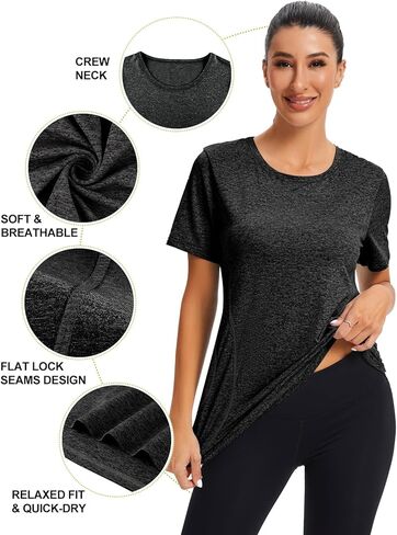 قمصان اليوغا النسائية من Cucuchy، قمصان تمارين اللياقة البدنية بأكمام قصيرة in Kuwait