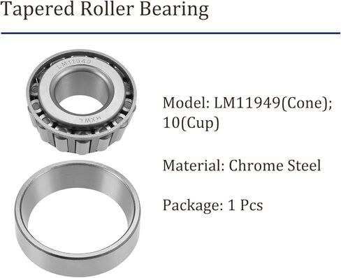 قطعة واحدة LM67048/LM67010 محمل أسطواني مدبب - [1.25 بوصة × 2.328 بوصة × 0.66 بوصة] مخروط محمل فولاذي من الكروم ومجموعة أكواب لاستخدام نظام الناقل in Kuwait