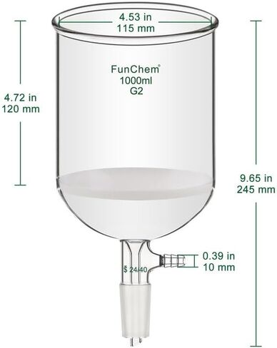 Buchner Filtering Funnel with Medium Frit (G2), I.D. 76 mm, 80 mm Depth, with 24/40 Standard Taper Inner Joint and Vacuum Serrated Tubulation, 250 mL in Saudi Arabia