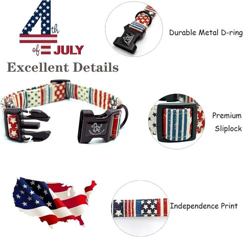 أنيقة ذيل صغير يوم الاستقلال طوق الكلب، عطلة الحيوانات الأليفة طوق الكلب الوطني الياقات الكلب دائم فتاة أو صبي لينة الحيوانات الأليفة هدية قابل للتعديل طوق الكلب للكلاب الصغيرة المتوسطة الكبيرة in Kuwait