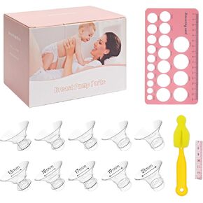 حشوات شفة مقاس 17 مم متوافقة مع أكواب Medela/TSRETE/Momcozy S9 S10 S12 القابلة للارتداء وSpectra S1 S2، ودروع مضخة الثدي مقاس 24 مم تقلل من نفق الحلمة إلى 17 مم، قطعتان