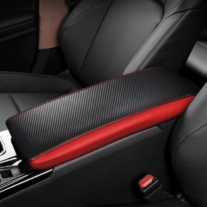 2025 Toyota Camry Accessories غطاء وحدة التحكم المركزية لعام 2025 Camry (LE/SE/XLE/SXE) غطاء مسند الذراع غطاء جلدي لراحة الذراع وغطاء صندوق وحدة التحكم الأوسط (غرز حمراء جديدة)