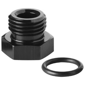 6AN -6 ORB O-ring Seal Boss Port Plug Fitting Block Off محول ألومنيوم أسود، حزمة من 2