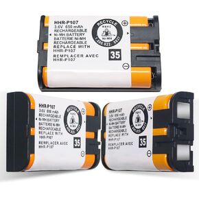 3 عبوات HHR-P107 NI-MH بطارية قابلة للشحن لباناسونيك 3.6 فولت 650 مللي أمبير في الساعة للهواتف اللاسلكية طويلة الأمد. عالية الأداء