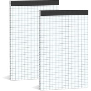 Graph Paper Pads 8.5 x 11 Grid Paper 6 Pack White Quadrille Pads 8 1/2 x 11 Graphing Paper Engineer 1/5 Graph Paper Notebook 8.5 x 11 for Sketching Graph Paper Notepad 5x5 Blue Lines , 50 Sheets/Pad