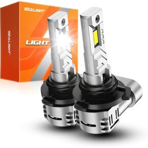 مصابيح ضباب SEALIGHT 9006/HB4، 60 وات فائقة السطوع 6000 ك أبيض بارد، تصميم 1: 1 مع مروحة تبريد، التوصيل والتشغيل، حزمة من 2