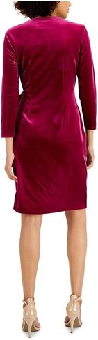 فستان Anne Klein النسائي المخملي الكلاسيكي الملفوف in Kuwait