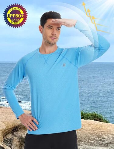 قمصان سباحة Roadbox UPF 50+ Rash Guard - قمصان طويلة الأكمام للحماية من أشعة الشمس فوق البنفسجية SPF - قمصان للصيد في الهواء الطلق سريعة الجفاف in Kuwait