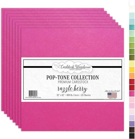 Cardstock Warehouse Pop Tone Razzle Berry Pink Matte Premium Cardstock Paper - 12 x 12" - 100 Lb. / 270 Gsm - 25 Sheets in Kuwait