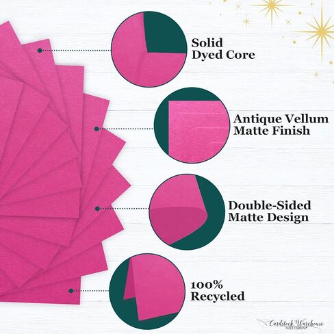 Cardstock Warehouse Pop Tone Razzle Berry Pink Matte Premium Cardstock Paper - 12 x 12" - 100 Lb. / 270 Gsm - 25 Sheets in Kuwait