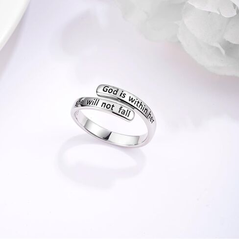 925 Sterling Silver Just breathe Wrap Ring Dainty Yoga Ring Yoga Jewelry Meditation Ring Gift for Women in Kuwait