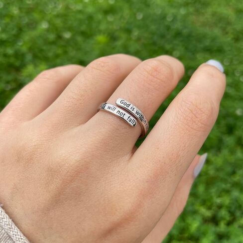 925 Sterling Silver Just breathe Wrap Ring Dainty Yoga Ring Yoga Jewelry Meditation Ring Gift for Women in Kuwait