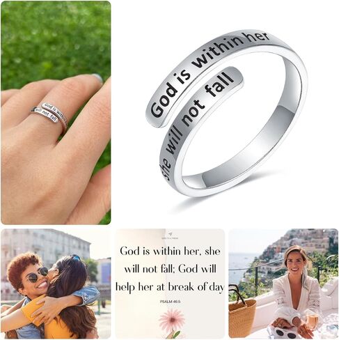 925 Sterling Silver Just breathe Wrap Ring Dainty Yoga Ring Yoga Jewelry Meditation Ring Gift for Women in Kuwait