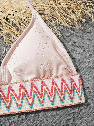 Verdusa Girl's 3 Piece Halter Bikini Sets Bathing Suit with Cover Up Skirt in Kuwait