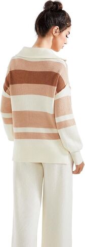 SUUKSESS Women 2 Piece Lounge Sets Quarter Zip Pullover Wide Leg Pants Oversized Matching Sets (Mocha, L) in Kuwait