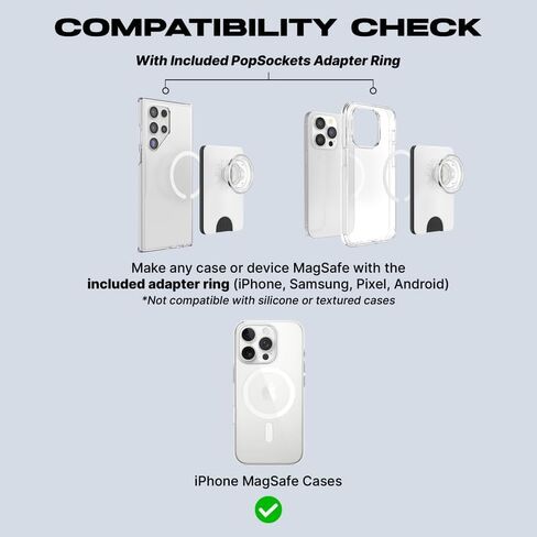 PopSockets Phone Wallet with Expanding Grip, Phone Card Holder, Wireless Charging Compatible, Wallet Compatible with MagSafe -Neo Noir in Kuwait