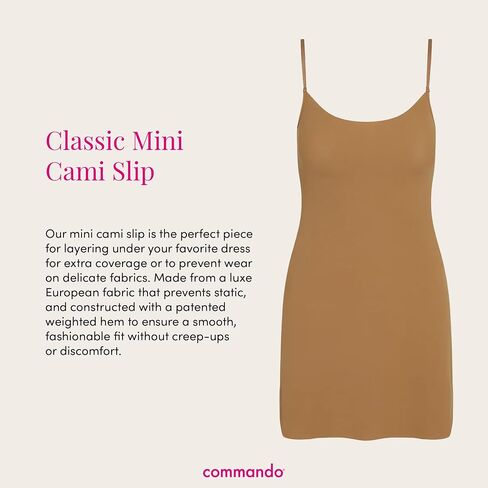 commando - Classic Mini Cami Slip | Short Full Slip Perfect for Sheer Dresses | Anti Static | Smooth, Barely-There Feel in Saudi Arabia