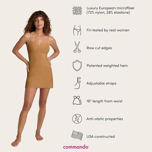 commando - Classic Mini Cami Slip | Short Full Slip Perfect for Sheer Dresses | Anti Static | Smooth, Barely-There Feel in Saudi Arabia