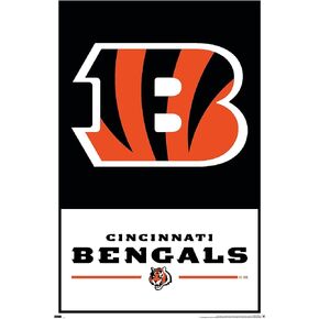 Trends International NFL Cincinnati Bengals - Logo 21 Wall Poster, 34L x 22.4W, Black Framed Version