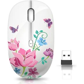 Wireless Mouse with Nano Receiver for PC, Laptop, Notebook, Computer, MacBook, Less Noise, Portable Mobile Optical Mice