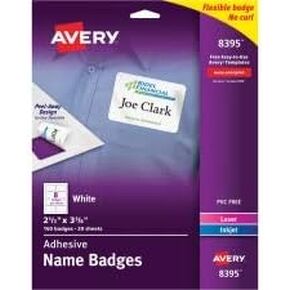 Avery Flexible Self-Adhesive Name Badges 8395, Wh