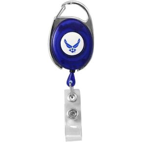 Air Force Retractable Badge Holder with Carabiner Clip